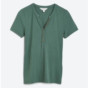 Market & spruce joanne rib knit henley L
